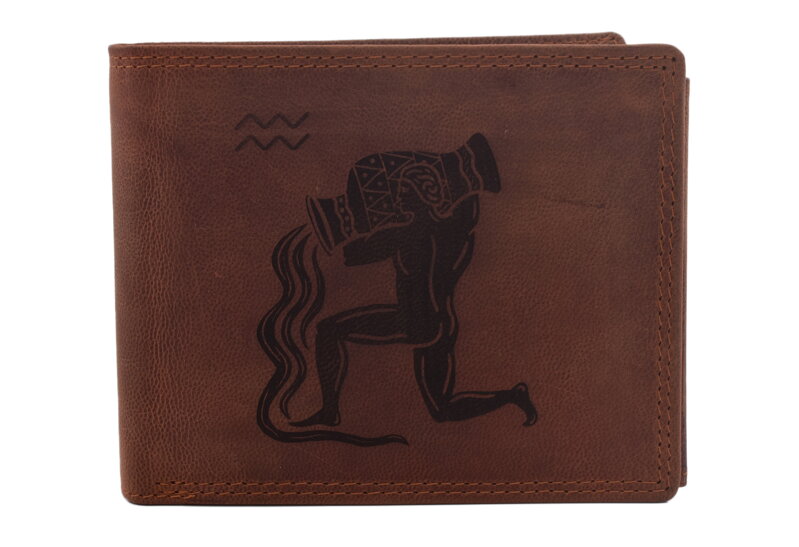 Pánska peňaženka MERCUCIO svetlohnedá vzor 35 znamenie vodnár 2911908