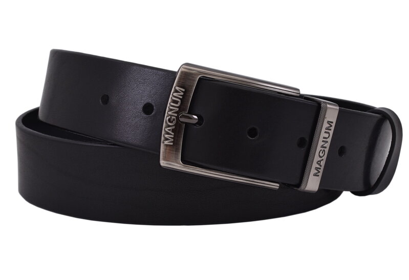 Pánsky kožený opasok 740-40-123 čierny hladký pracka Magnum III