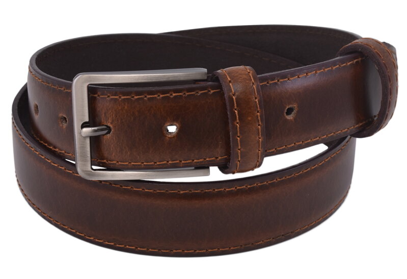 Pánsky kožený opasok 764-40-01 koňak prešitý